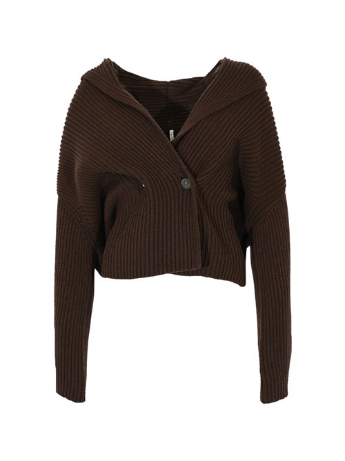 Cappotto Ezra in misto cashmere a costine Fondente Liviana Conti | L5WC06W18-0